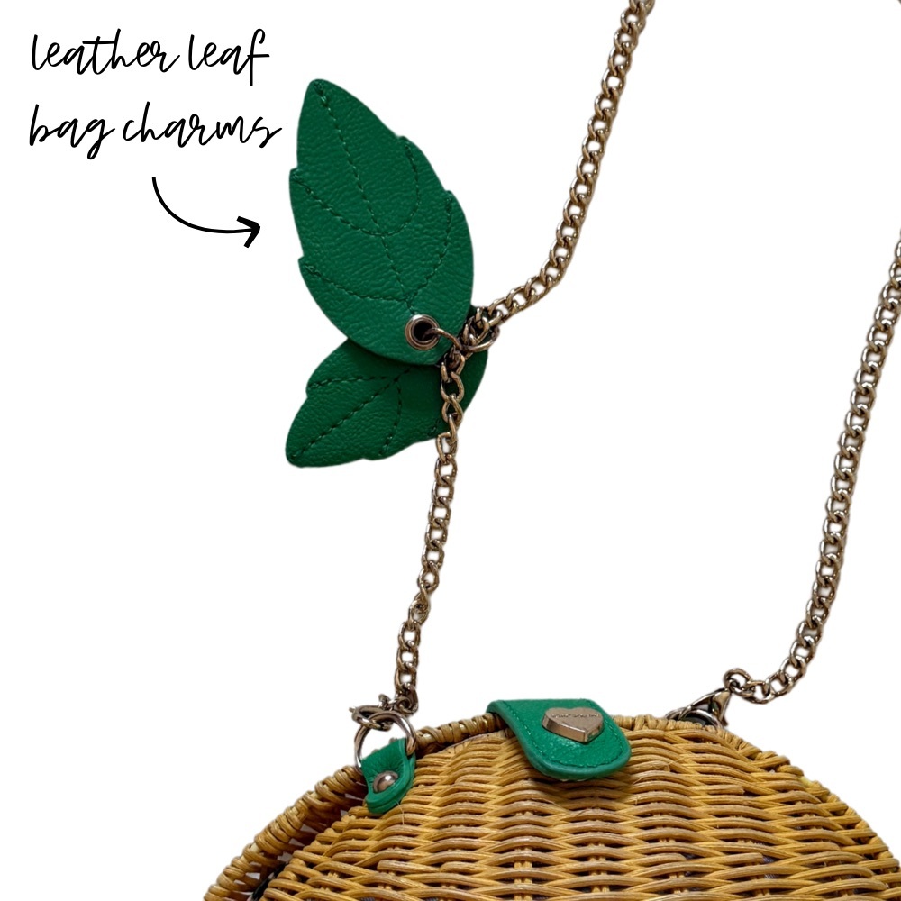 Betsey Johnson Lemon Crossbody Bag with Green Leaf Charm - Picture 4 of 4